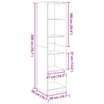 Garde-robe Blanc 50x50x200 cm Bois d'ingénierie – Image 7
