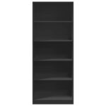 Garde-robe noir 80x50x200 cm bois d'ingénierie – Image 2