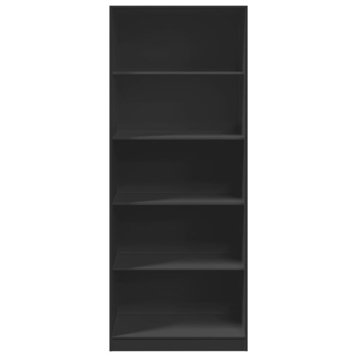 Garde-robe noir 80x50x200 cm bois d'ingénierie – Image 2