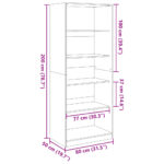 Garde-robe noir 80x50x200 cm bois d'ingénierie – Image 7