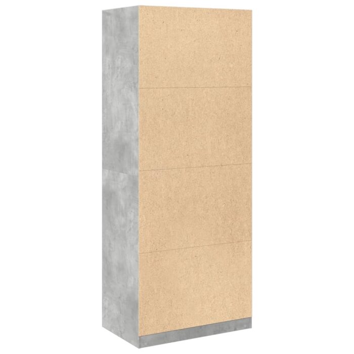 Garde-robe gris béton 80x50x200 cm bois d'ingénierie – Image 4