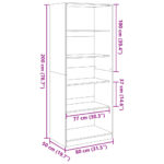 Garde-robe gris béton 80x50x200 cm bois d'ingénierie – Image 7