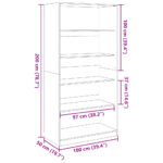 Garde-robe Gris béton 100x50x200 cm Aggloméré – Image 7