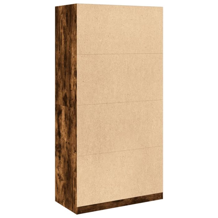 Garde-robe chêne fumé 100x50x200 cm bois d'ingénierie – Image 4