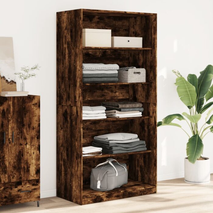 Garde-robe chêne fumé 100x50x200 cm bois d'ingénierie – Image 1