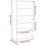 Garde-robe chêne marron 100x50x200 cm bois d'ingénierie – Image 7