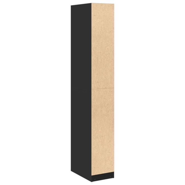 Garde-robe noir 30x50x200 cm bois d'ingénierie – Image 5