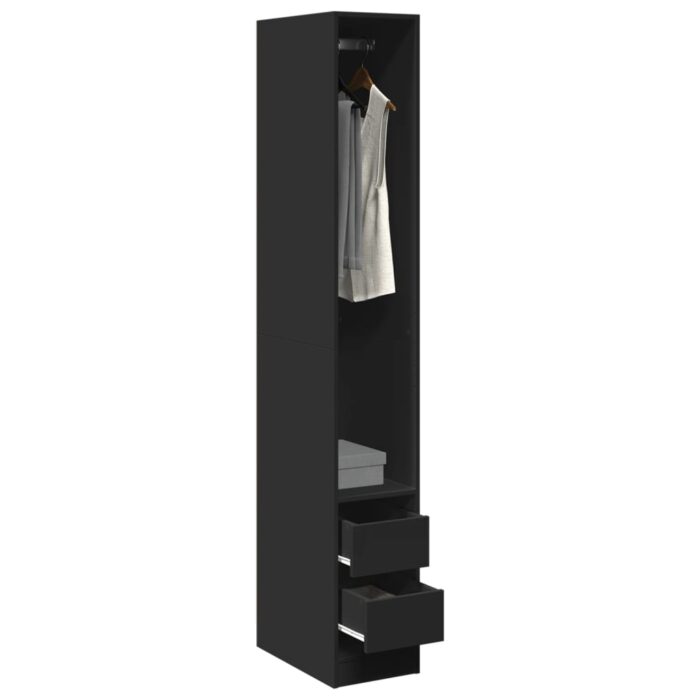 VXL8721158340849_m_en_hd_1.jpg Garde-robe noir 30x50x200 cm bois d'ingénierie – Image 1