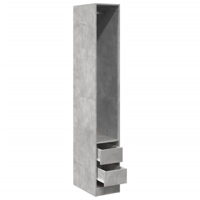 Garde-robe gris béton 30x50x200 cm bois d'ingénierie – Image 3