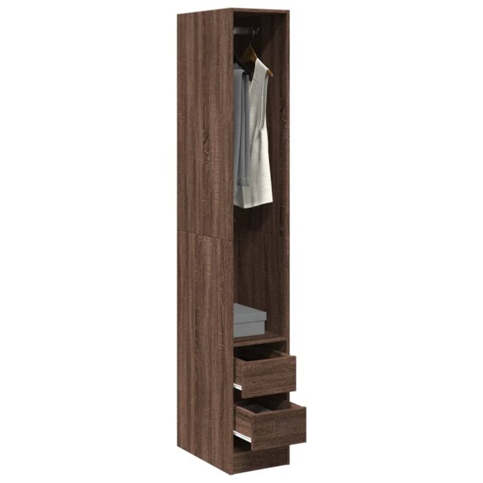 Garde-robe chêne marron 30x50x200 cm bois d'ingénierie – Image 1