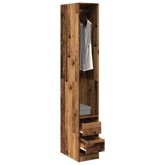 Garde-robe vieux bois 30x50x200 cm bois d'ingénierie – Image 1