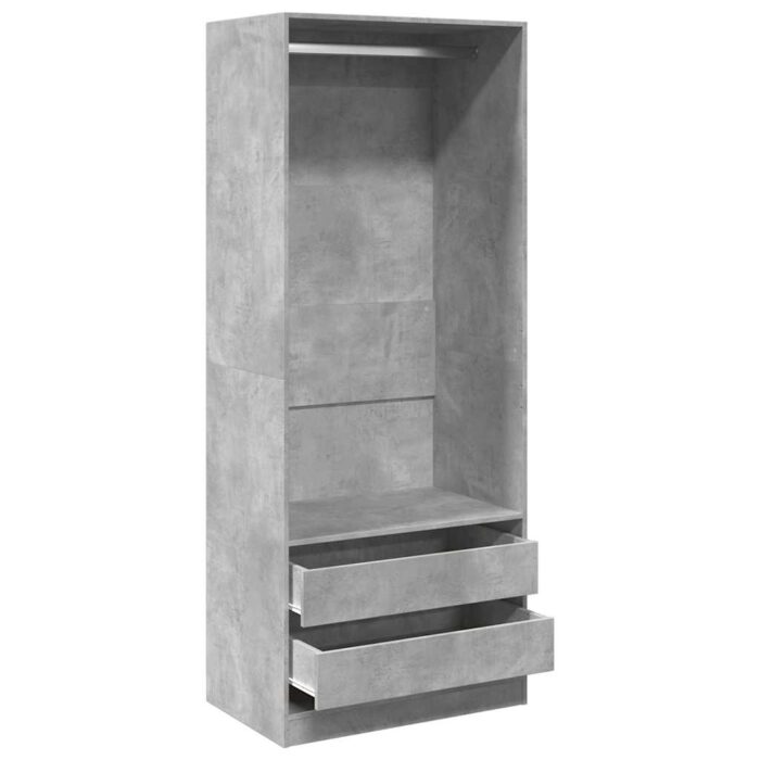 Garde-robe gris béton 80x50x200 cm bois d'ingénierie – Image 3