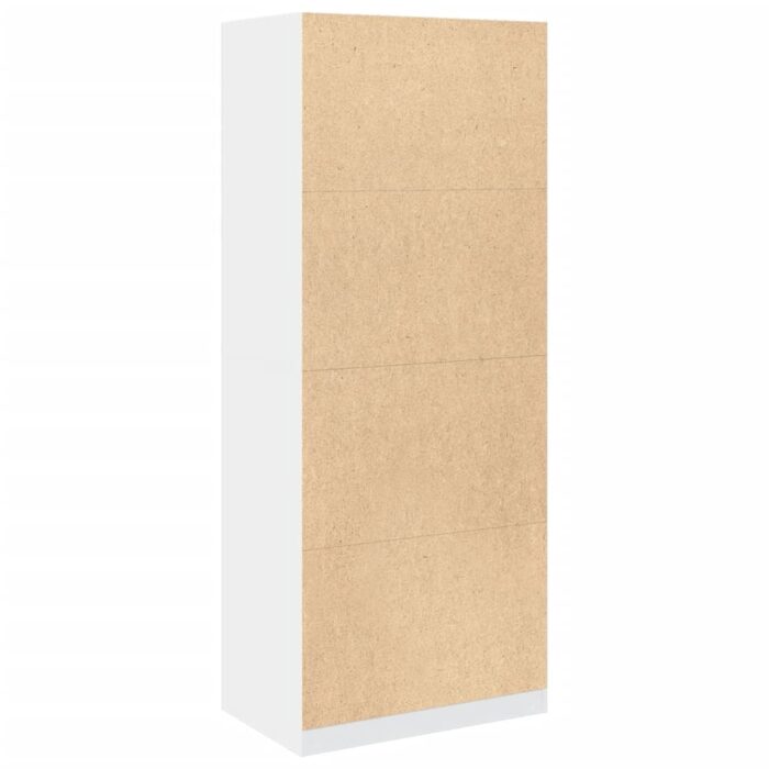 Garde-robe blanc 80x50x200 cm bois d'ingénierie – Image 4