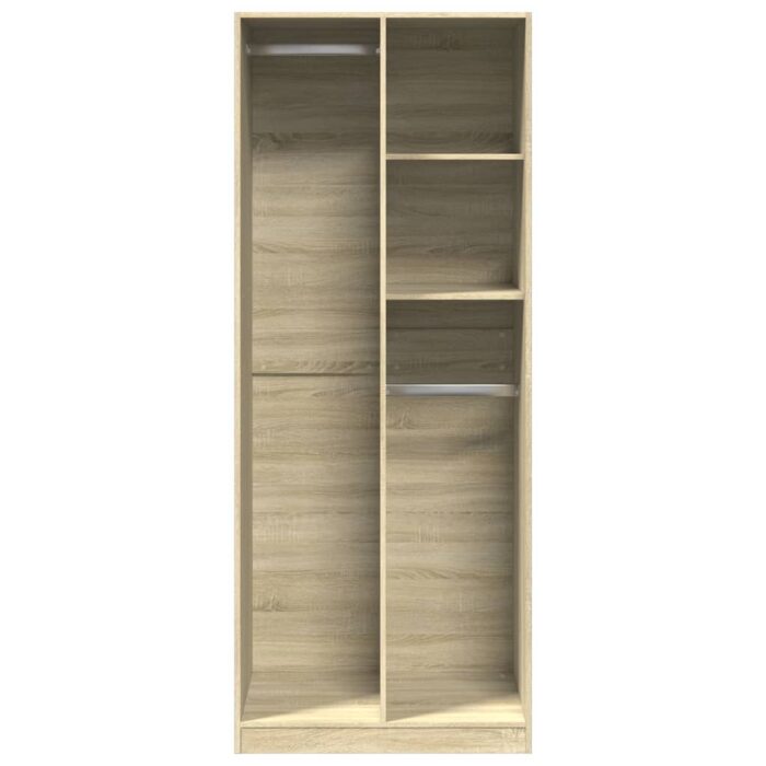 Garde-robe chêne sonoma 80x50x200 cm bois d'ingénierie – Image 2