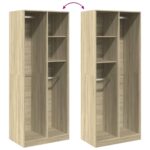 Garde-robe chêne sonoma 80x50x200 cm bois d'ingénierie – Image 5