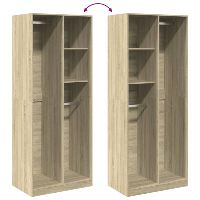 Garde-robe chêne sonoma 80x50x200 cm bois d'ingénierie – Image 5