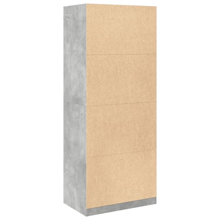 Garde-robe gris béton 80x50x200 cm bois d'ingénierie – Image 4