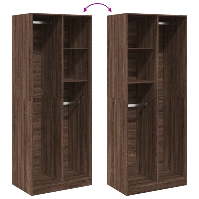 Garde-robe chêne marron 80x50x200 cm bois d'ingénierie – Image 5