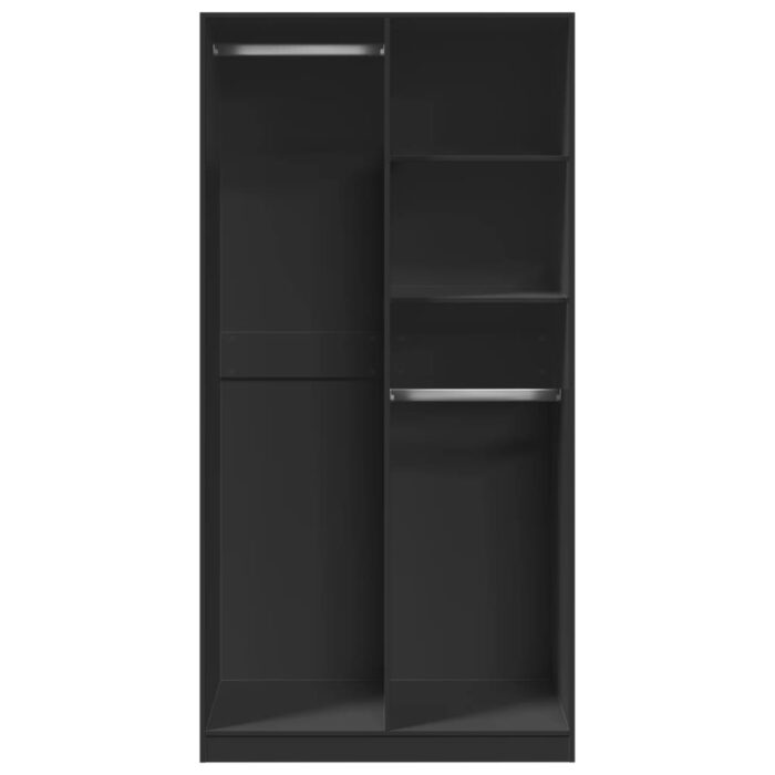 Garde-robe Noir 100x50x200 cm Aggloméré – Image 2