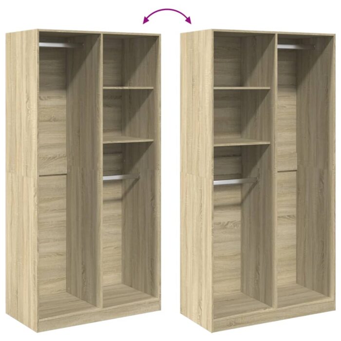 Garde-robe Chêne sonoma 100x50x200 cm Aggloméré – Image 5