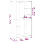 Garde-robe Gris béton 100x50x200 cm Aggloméré – Image 8