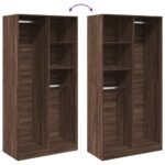 Garde-robe chêne marron 100x50x200 cm bois d'ingénierie – Image 5