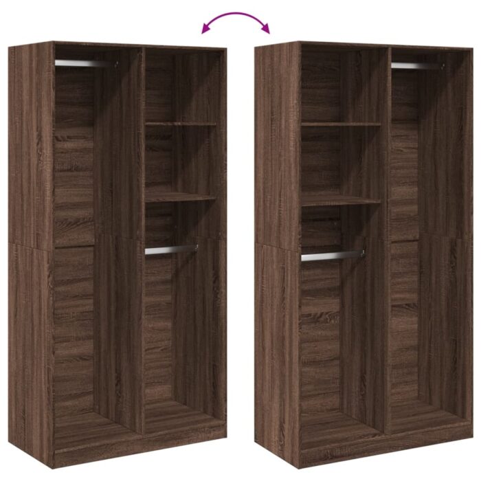 Garde-robe chêne marron 100x50x200 cm bois d'ingénierie – Image 5