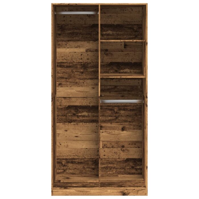 Garde-robe vieux bois 100x50x200 cm bois d'ingénierie – Image 2