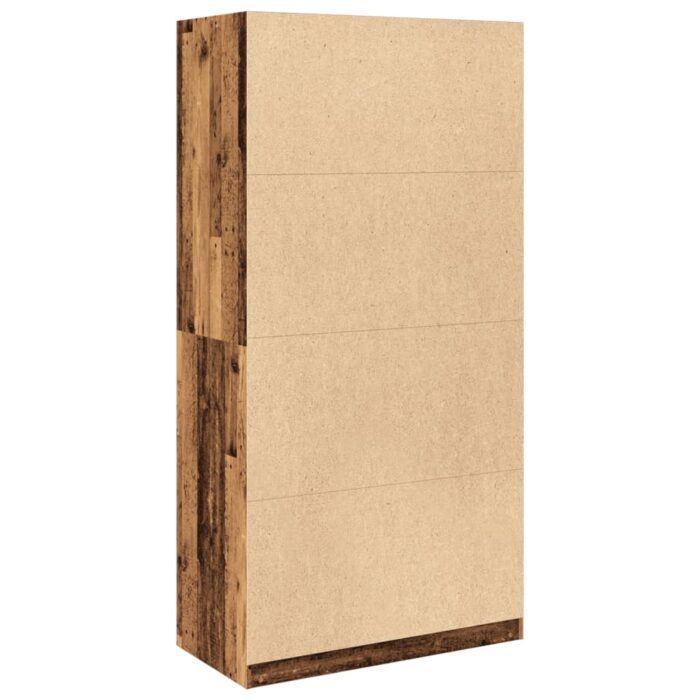 Garde-robe vieux bois 100x50x200 cm bois d'ingénierie – Image 4