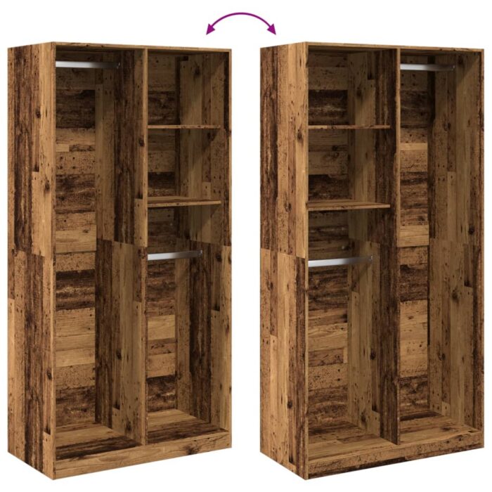 Garde-robe vieux bois 100x50x200 cm bois d'ingénierie – Image 5