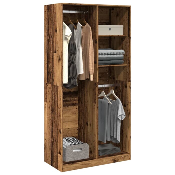 Garde-robe vieux bois 100x50x200 cm bois d'ingénierie – Image 1