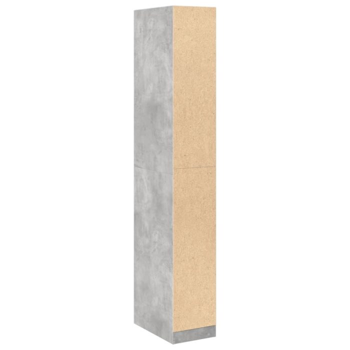 Garde-robe gris béton 30x50x200 cm bois d'ingénierie – Image 4