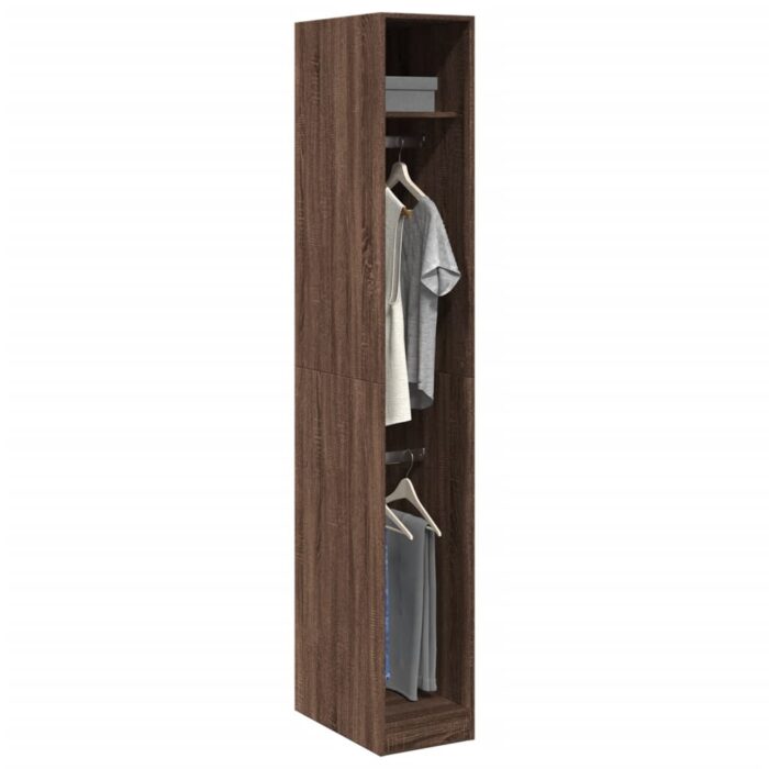 Garde-robe chêne marron 30x50x200 cm bois d'ingénierie – Image 1