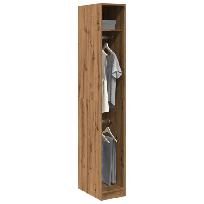 Garde-robe chêne artisanal 30x50x200 cm bois d'ingénierie – Image 1