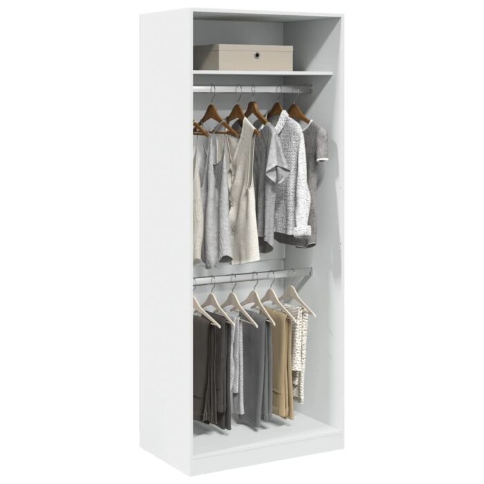 Garde-robe blanc 80x50x200 cm bois d'ingénierie – Image 1