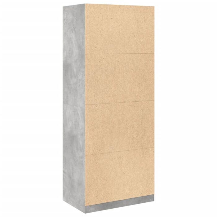 Garde-robe gris béton 80x50x200 cm bois d'ingénierie – Image 4