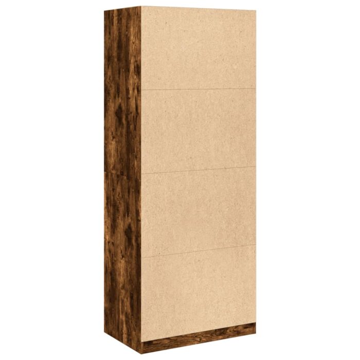 Garde-robe chêne fumé 80x50x200 cm bois d'ingénierie – Image 4