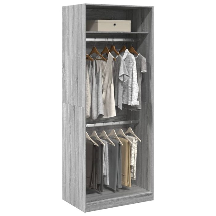 Garde-robe sonoma gris 80x50x200 cm bois d'ingénierie – Image 1