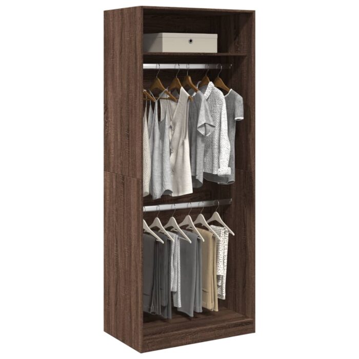 Garde-robe chêne marron 80x50x200 cm bois d'ingénierie – Image 1