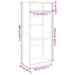 Garde-robe chêne artisanal 80x50x200 cm bois d'ingénierie – Image 7