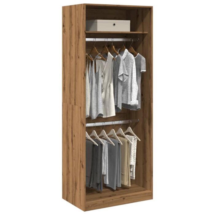 Garde-robe chêne artisanal 80x50x200 cm bois d'ingénierie – Image 1