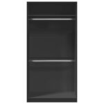 Garde-robe Noir 100x50x200 cm Aggloméré – Image 2