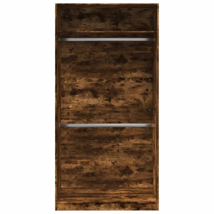 Garde-robe chêne fumé 100x50x200 cm bois d'ingénierie – Image 2