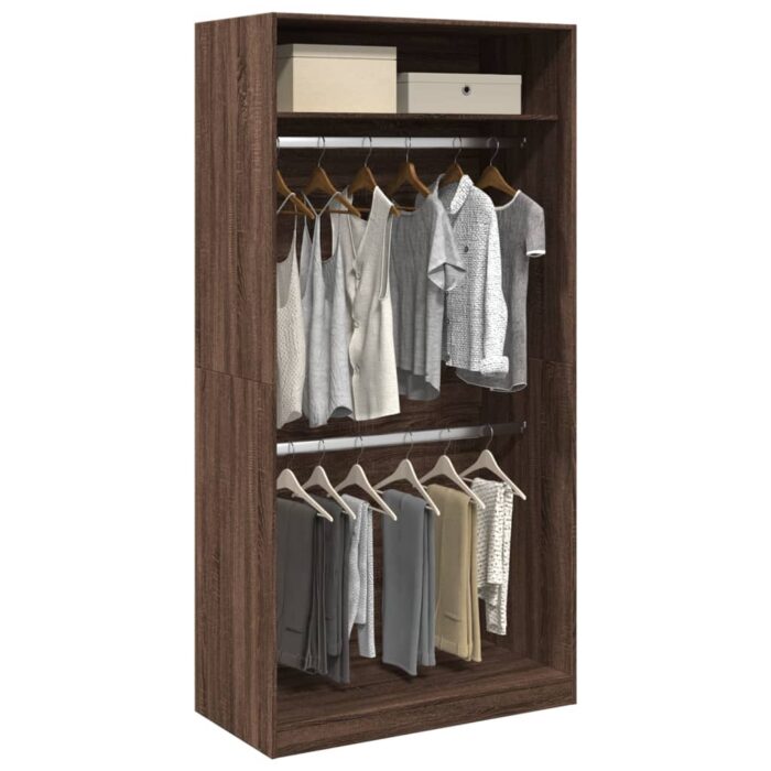 Garde-robe chêne marron 100x50x200 cm bois d'ingénierie – Image 1