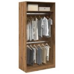 Garde-robe chêne artisanal 100x50x200 cm bois d'ingénierie