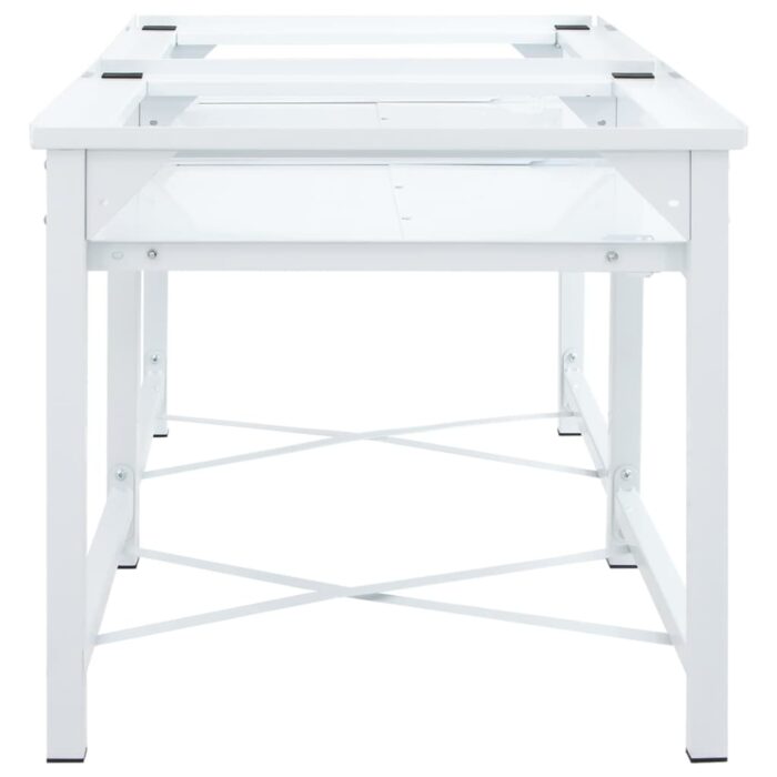 Double socle pour machine à laver étagères coulissantes blanc – Image 3