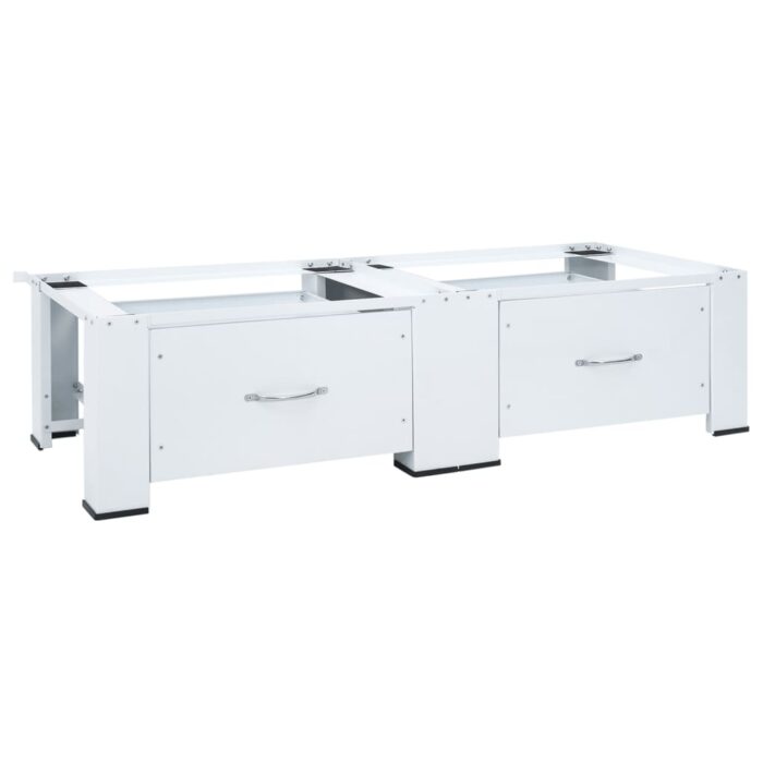 Double socle pour machine à laver avec tiroirs blanc – Image 1