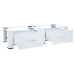 Double socle pour machine à laver avec tiroirs blanc – Image 2