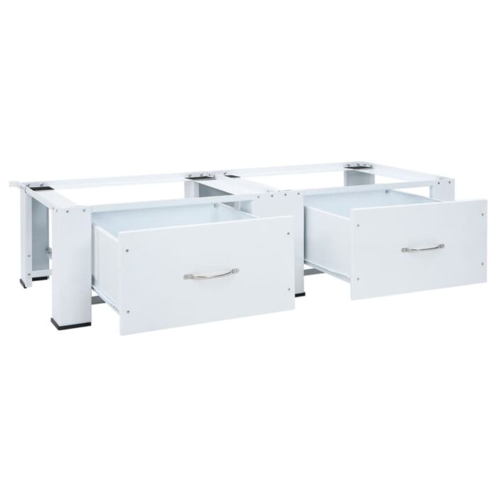 Double socle pour machine à laver avec tiroirs blanc – Image 2