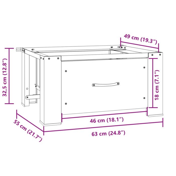 Socle pour machine à laver avec tiroir Blanc – Image 7
